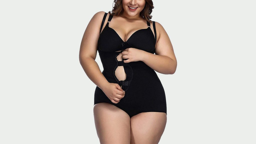 A fat woman worn Lover-Beauty Body Shaper Openbust Faja Shapewear Tummy Control Waist Cincher