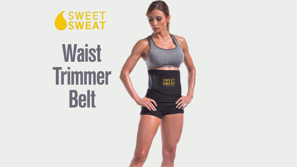 A woman wearing Sweet Sweat Premium Waist Trimmer
