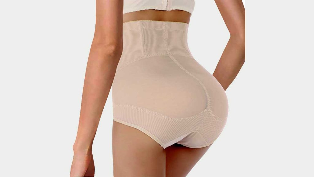 An image of Nebility Women Butt Lifter Shapewear Hi-Waist Double Tummy Control Panty Waist Trainer Body Shaper