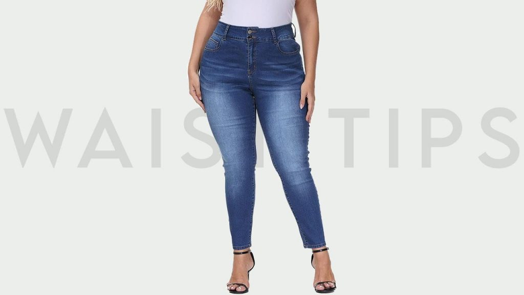 An image of Gboomo Women's Plus Size High Waisted Ankle Jeans - Best Jeans To Hide FUPA